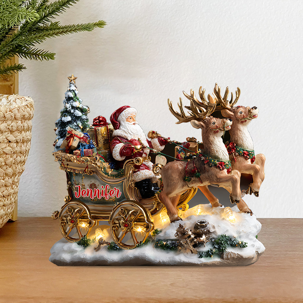 Nuit du Père Noël - Plaque acrylique personnalisée de Noël en forme de pièce