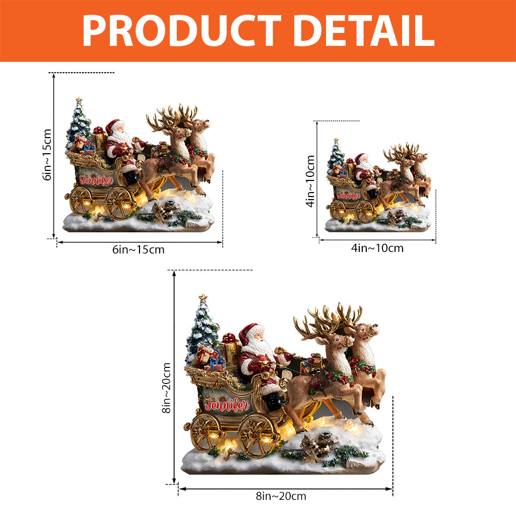 Nuit du Père Noël - Plaque acrylique personnalisée de Noël en forme de pièce