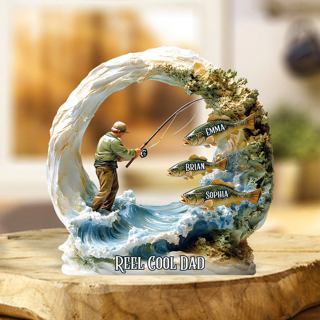 Reel Cool Dad - Personalized Fishing Custom Shaped Acrylic Plaque