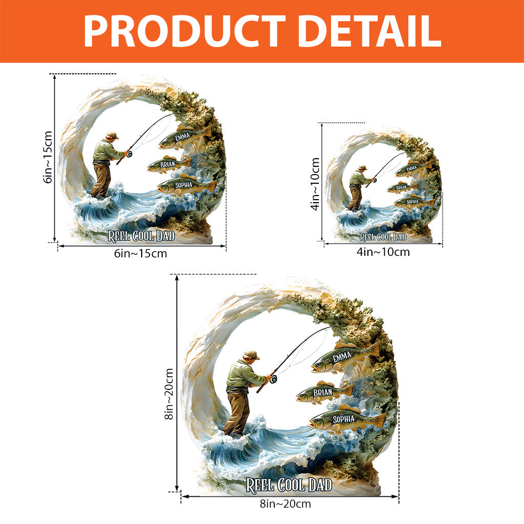 Reel Cool Dad - Personalized Fishing Custom Shaped Acrylic Plaque