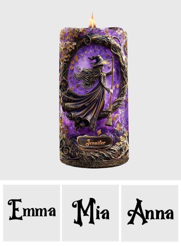 Bougie sans flamme personnalisée Magic Witch - Sorcière