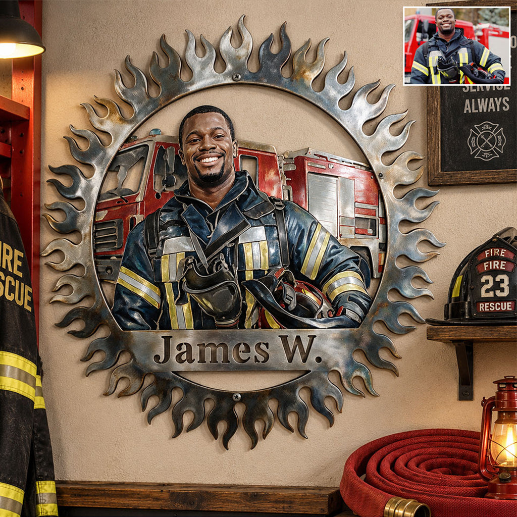 Born to Fight Fire - Personalized Firefighter 3D Printed Cut Metal Sign