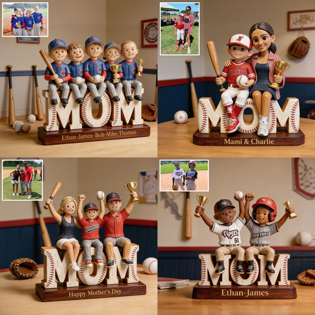 Maman de joueur de baseball - Plaque acrylique personnalisée en forme de mère