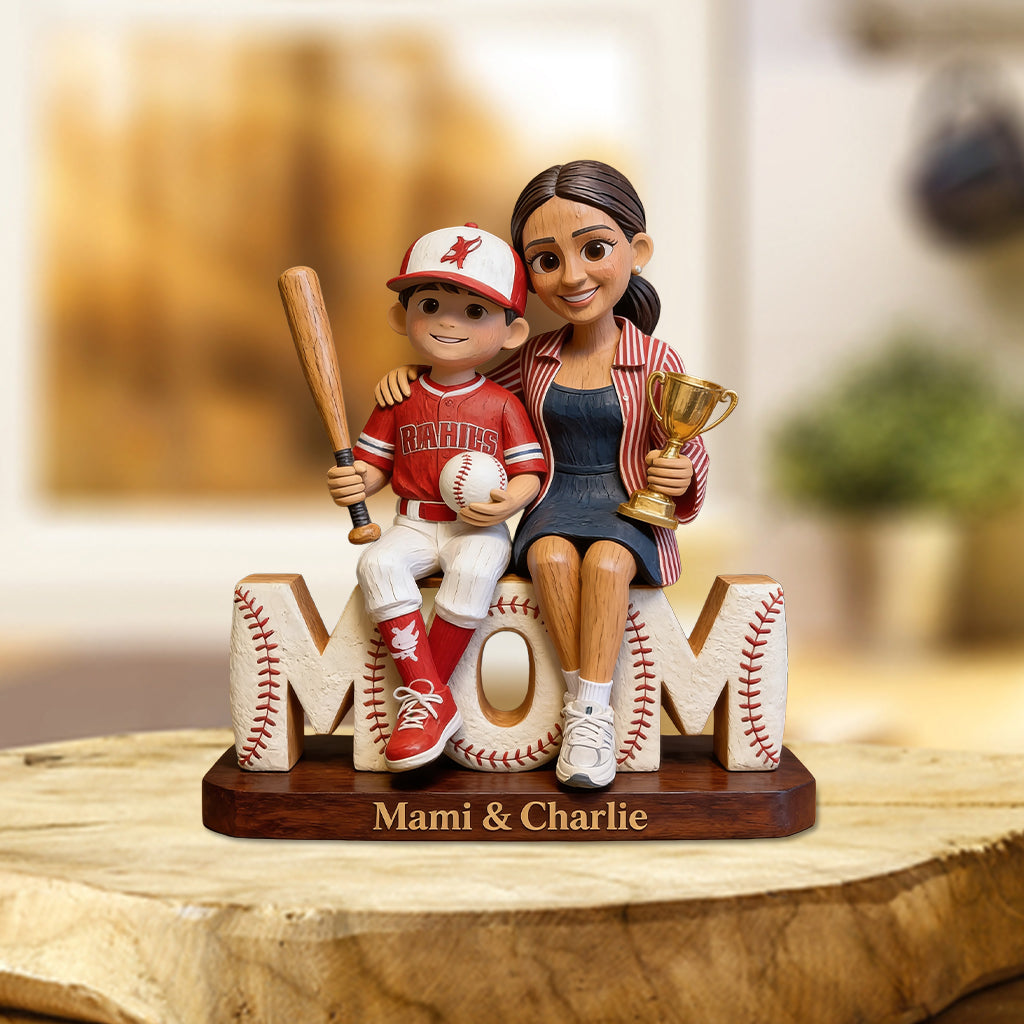 Maman de joueur de baseball - Plaque acrylique personnalisée en forme de mère