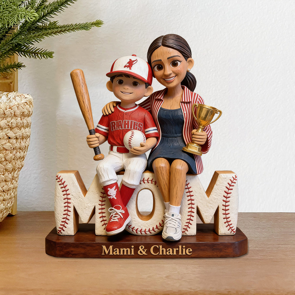 Maman de joueur de baseball - Plaque acrylique personnalisée en forme de mère