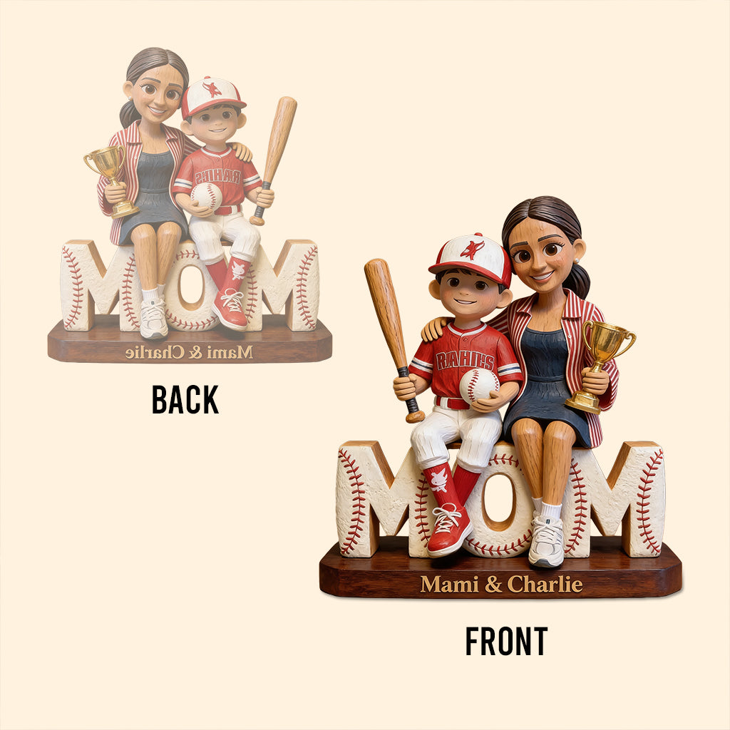 Maman de joueur de baseball - Plaque acrylique personnalisée en forme de mère