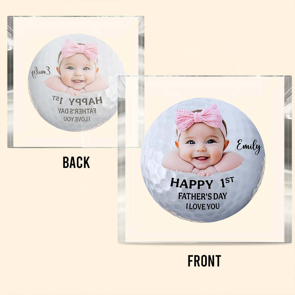 First Fathers Day Golf Balls - Personalized Golf Custom Shaped Acrylic Plaque