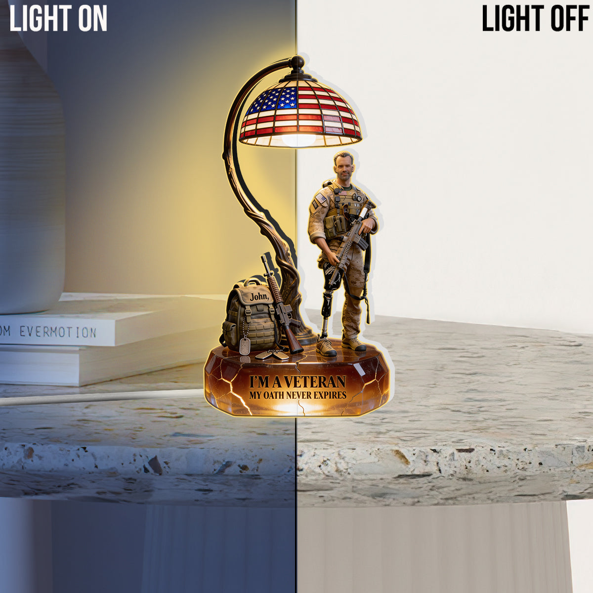Military Veteran - Personalized Veteran Acrylic LED Night Light