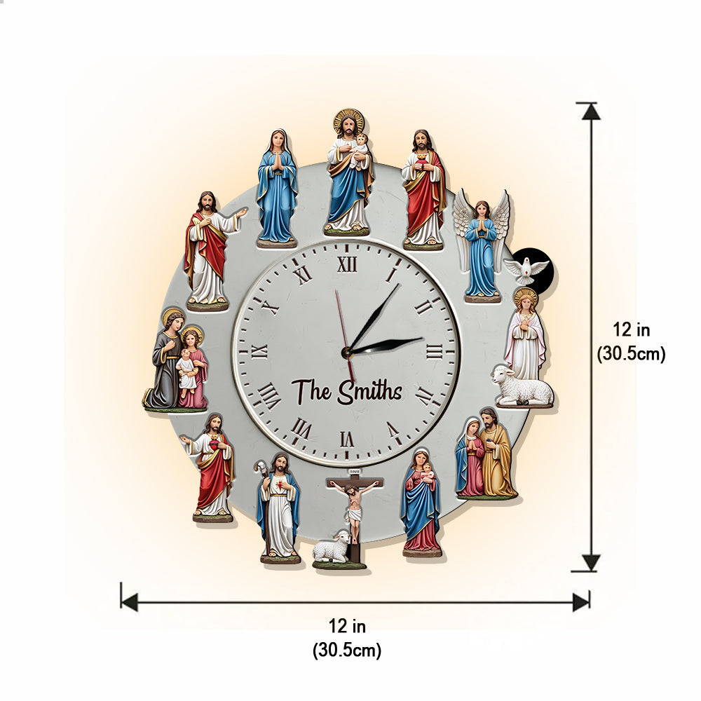 Foi intemporelle - Horloge murale lumineuse LED chrétienne personnalisée