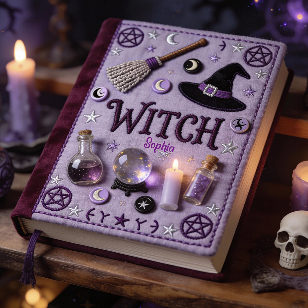 Journal en cuir personnalisé pour sorcière - Magical Witch