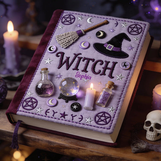 Journal en cuir personnalisé pour sorcière - Magical Witch