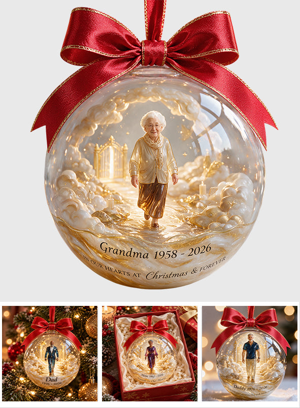 Custom Photo Memorial Christmas - Personalized Memorial Acrylic Ball Ornament
