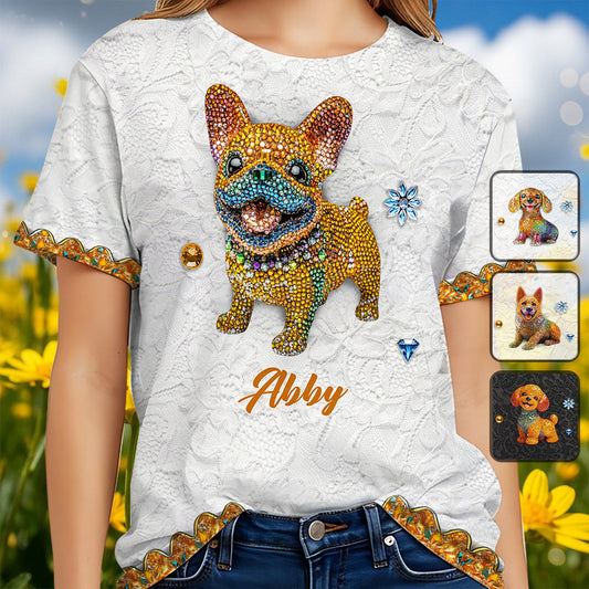 T-shirt personnalisé avec un adorable chien - T-shirt à motif chien mignon