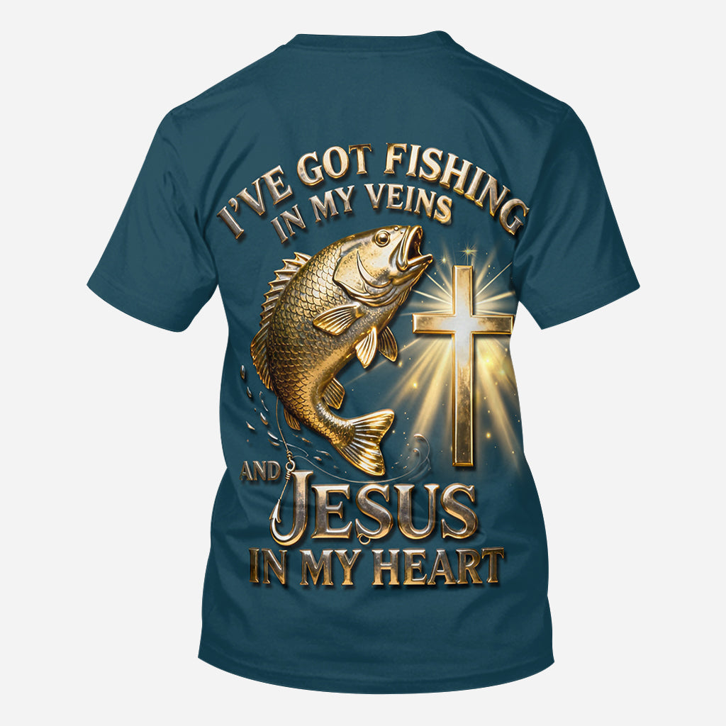 J'ai la pêche dans le sang - T-shirt personnalisé sur le thème de la pêche