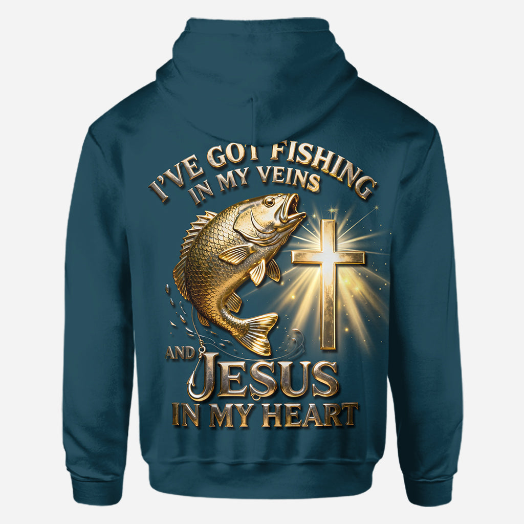 J'ai la pêche dans le sang - T-shirt personnalisé sur le thème de la pêche
