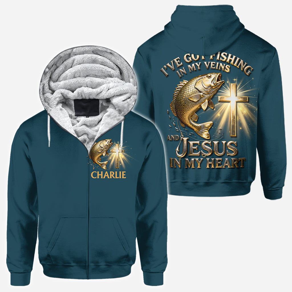 J'ai la pêche dans le sang - T-shirt personnalisé sur le thème de la pêche