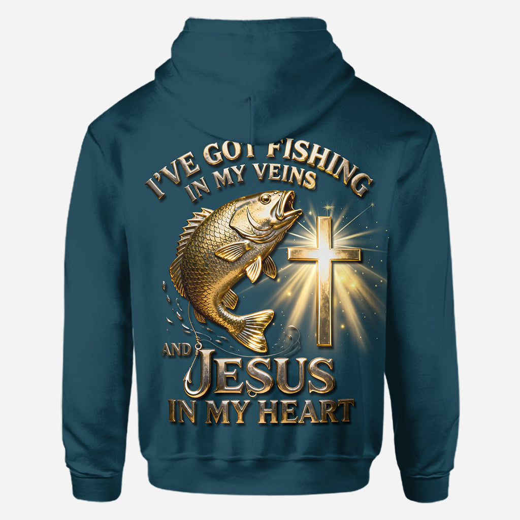 J'ai la pêche dans le sang - T-shirt personnalisé sur le thème de la pêche