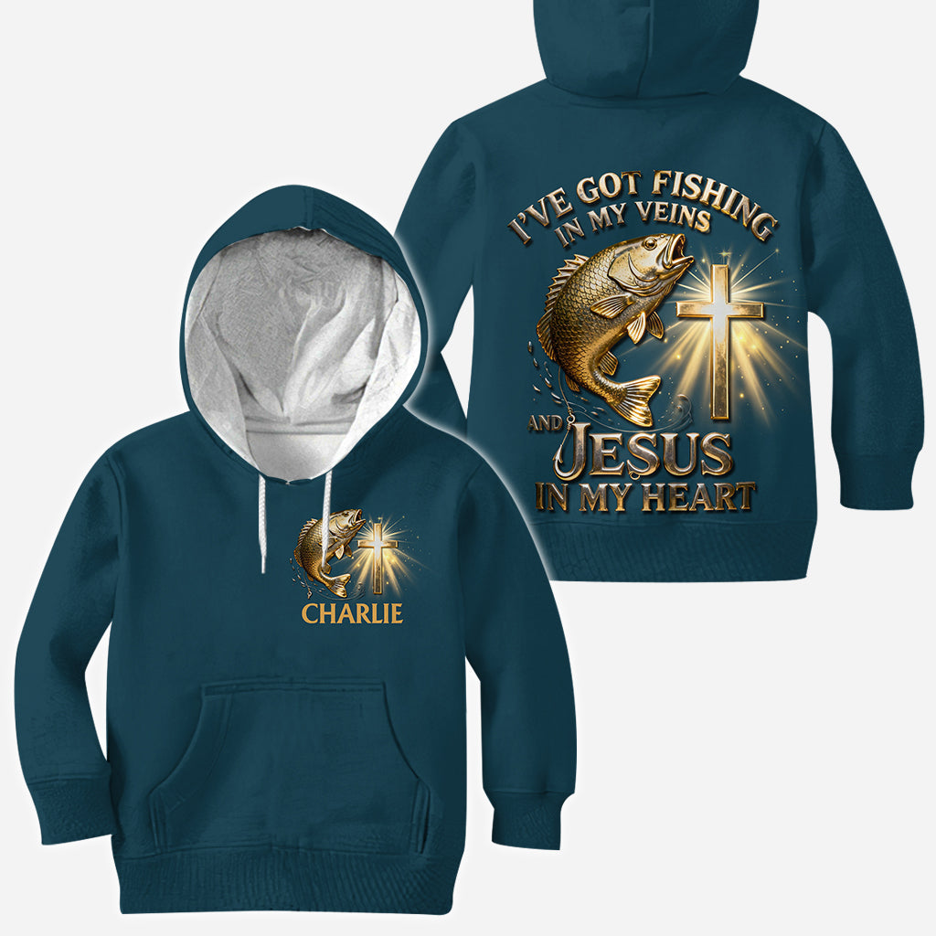 J'ai la pêche dans le sang - T-shirt personnalisé sur le thème de la pêche