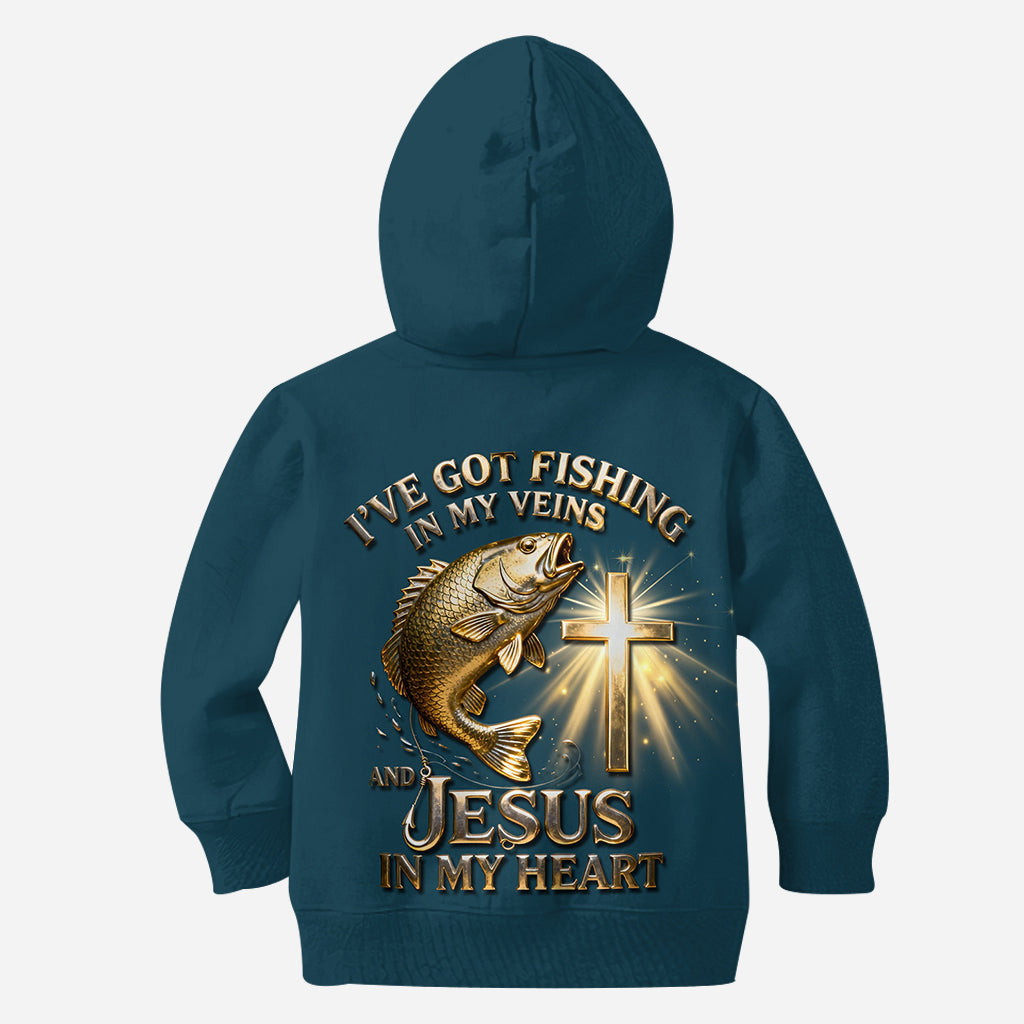 J'ai la pêche dans le sang - T-shirt personnalisé sur le thème de la pêche