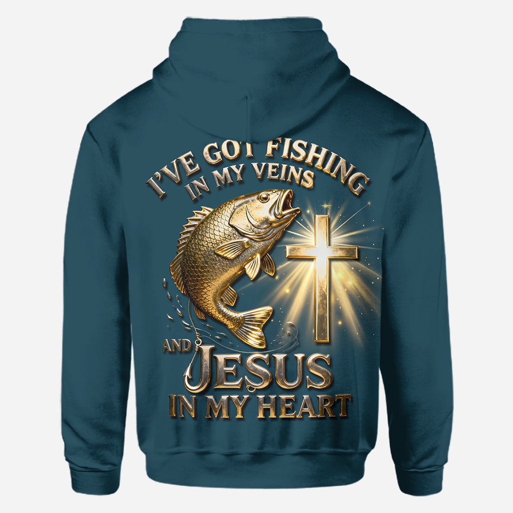 J'ai la pêche dans le sang - T-shirt personnalisé sur le thème de la pêche