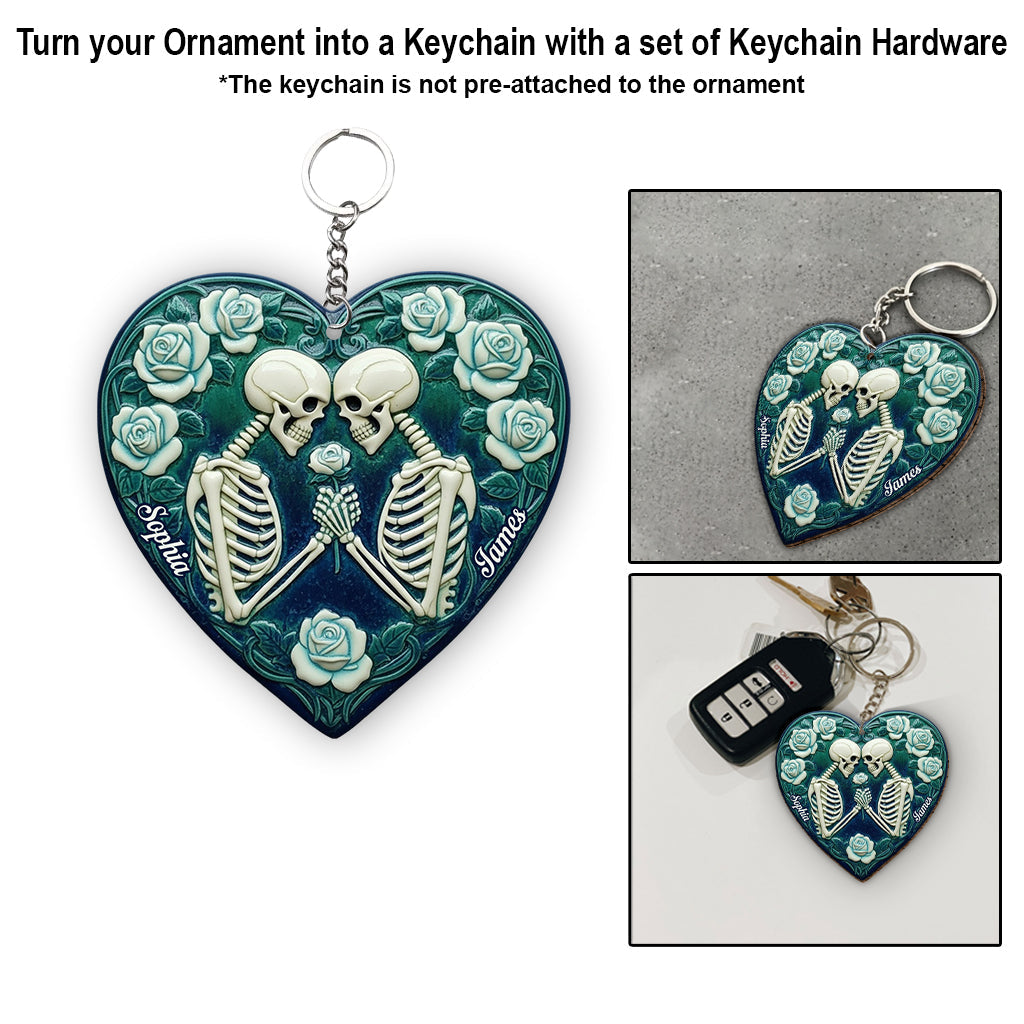 Couple de squelettes, jusqu'à ce que la mort nous sépare - Ornement de couple personnalisé