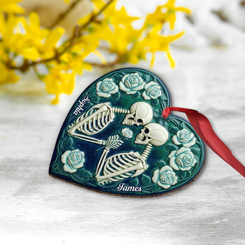 Couple de squelettes, jusqu'à ce que la mort nous sépare - Ornement de couple personnalisé