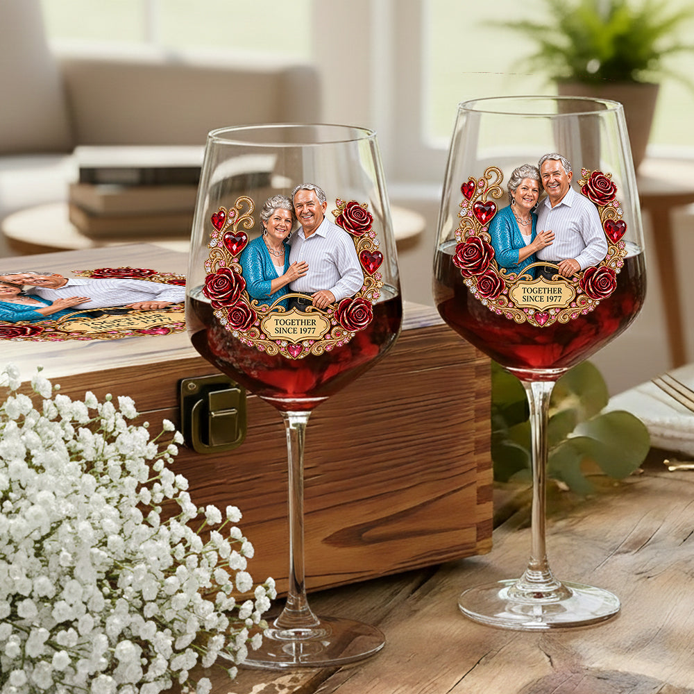 You & Me, We Got This - Personalized Couple Wine Glasses Set With Wooden Box