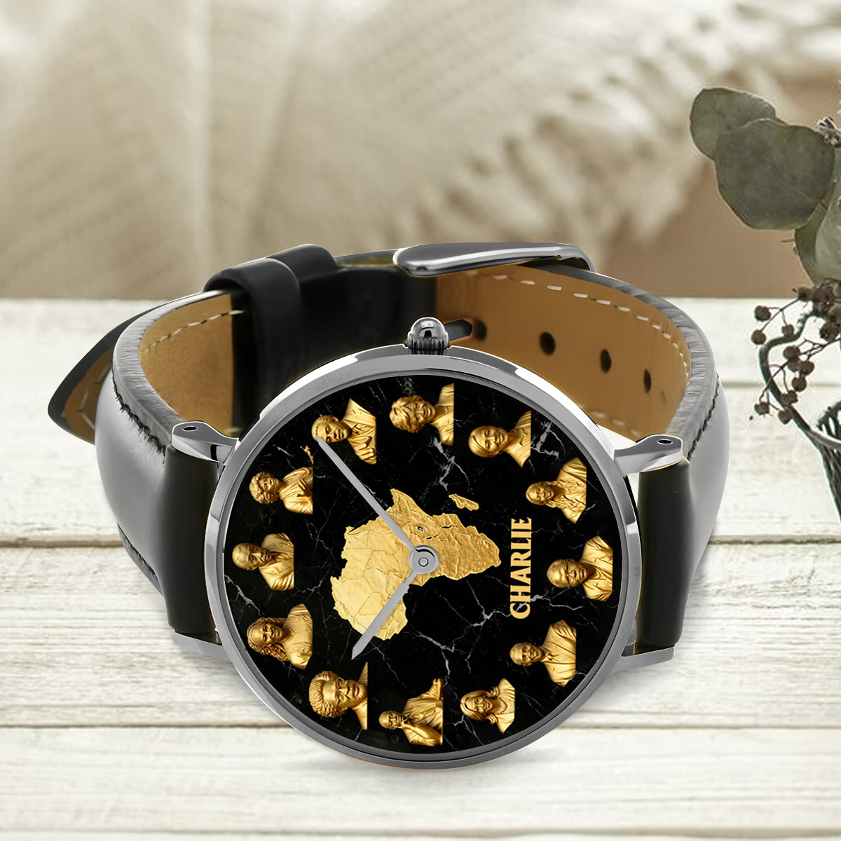 Célébrez le Mois de l'histoire des Noirs - Montre-bracelet afro-américaine personnalisée