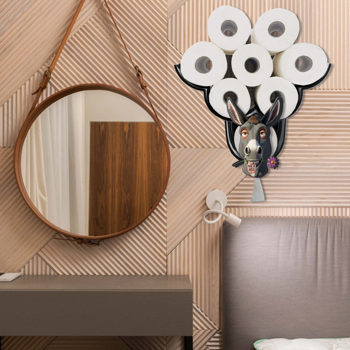 Décoration de salle de bain amusante - Nice As* - Porte-papier toilette personnalisé en forme d'âne