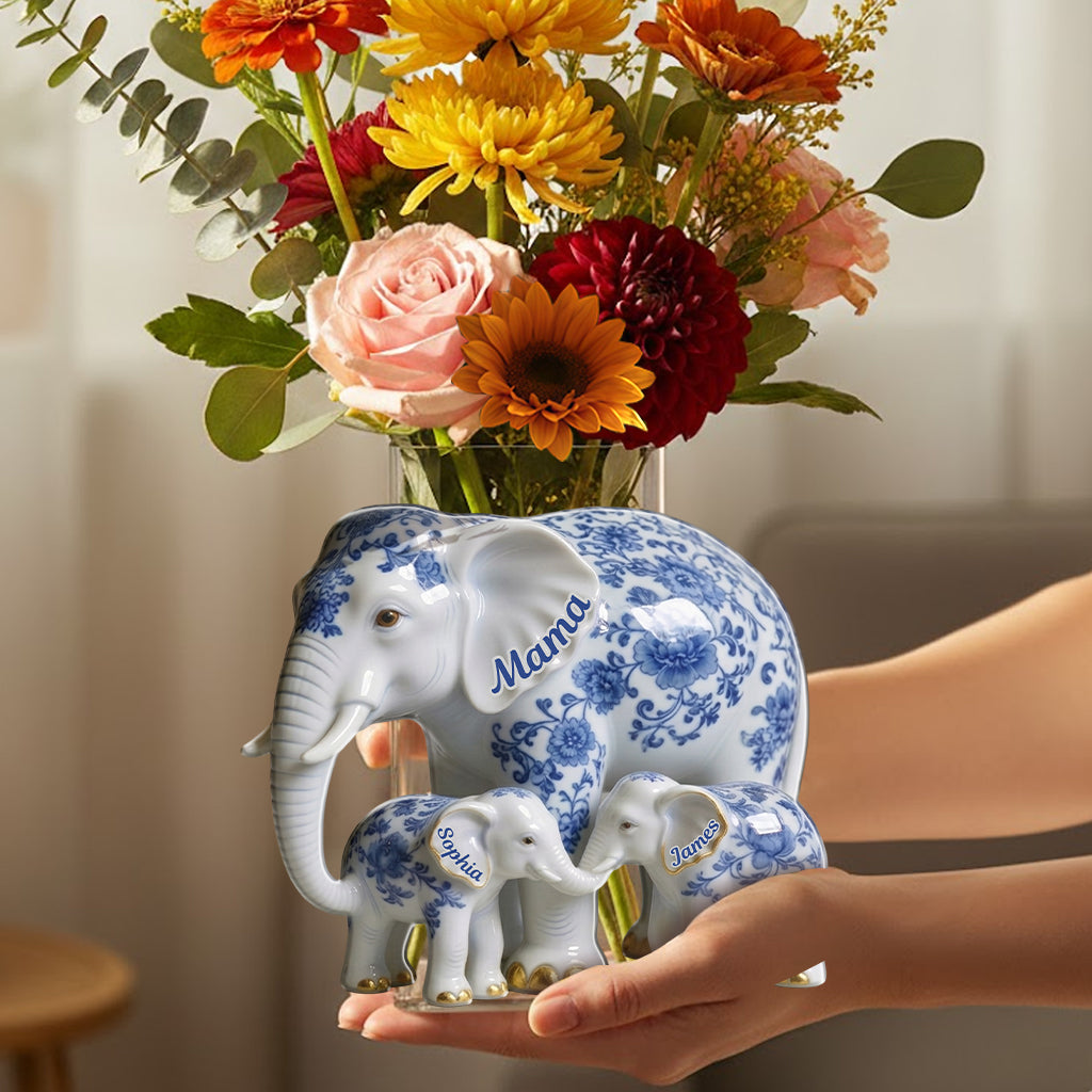 Mama Elephant - Pot en acrylique personnalisé pour maman