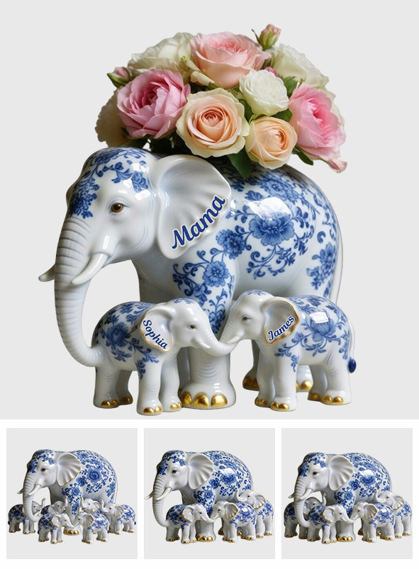 Mama Elephant - Pot en acrylique personnalisé pour maman