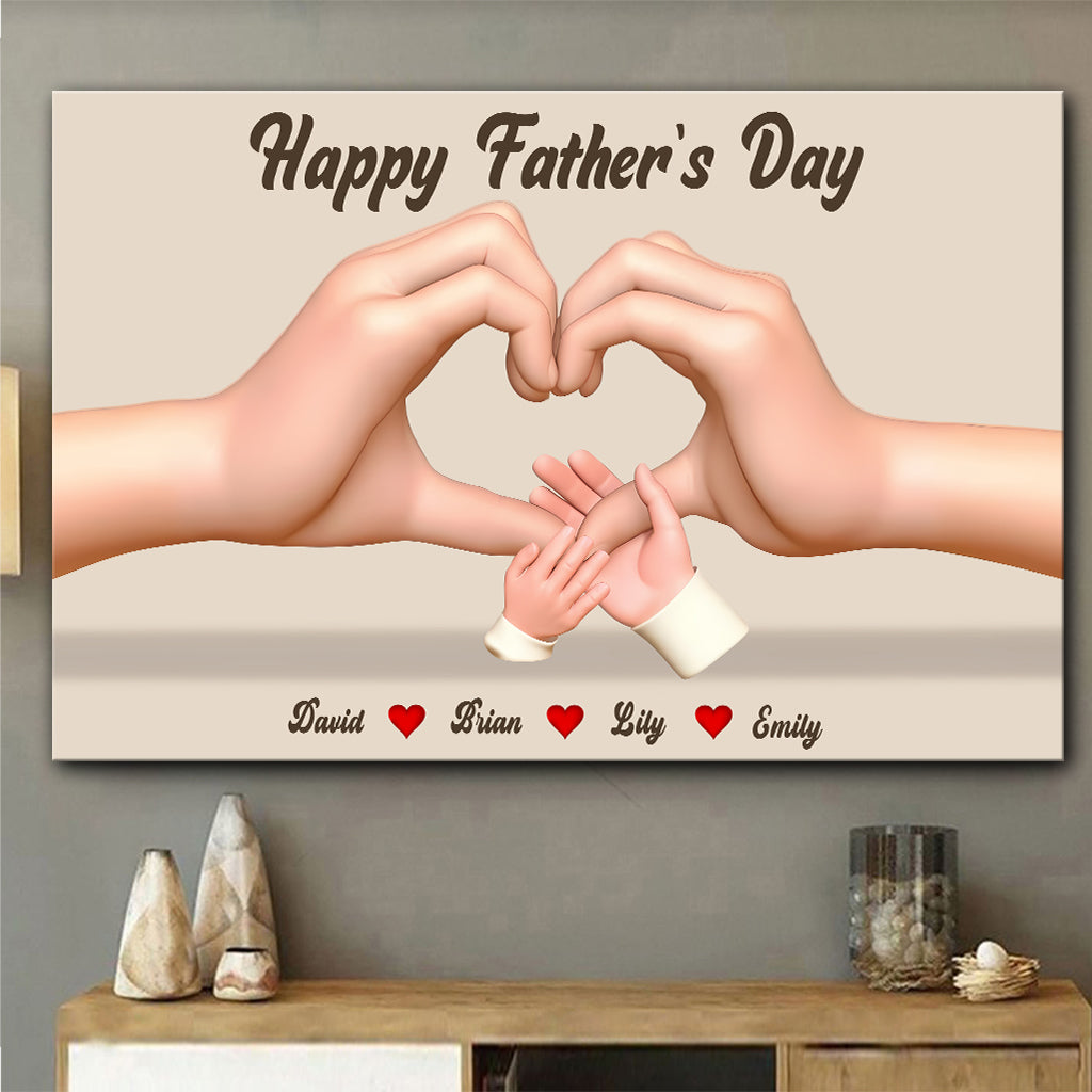 Notre famille, cadeau pour la fête des pères/la fête des mères - Toile et affiche familiales personnalisées