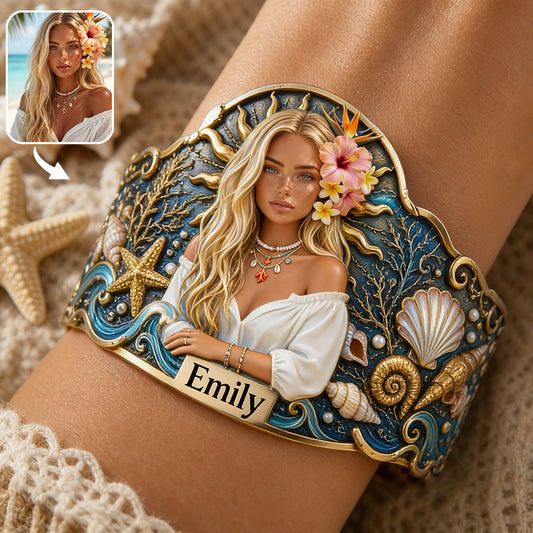 Cadeau d'été photo - Bracelet en forme de lover de la mer personnalisé
