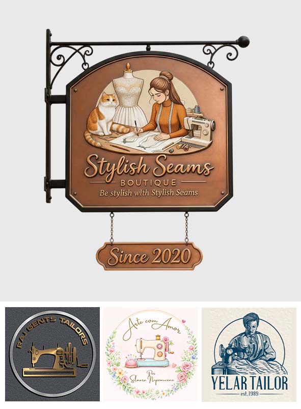 Your Sewing Room Logo - Personalized Sewing Wooden Wall Mount Sign