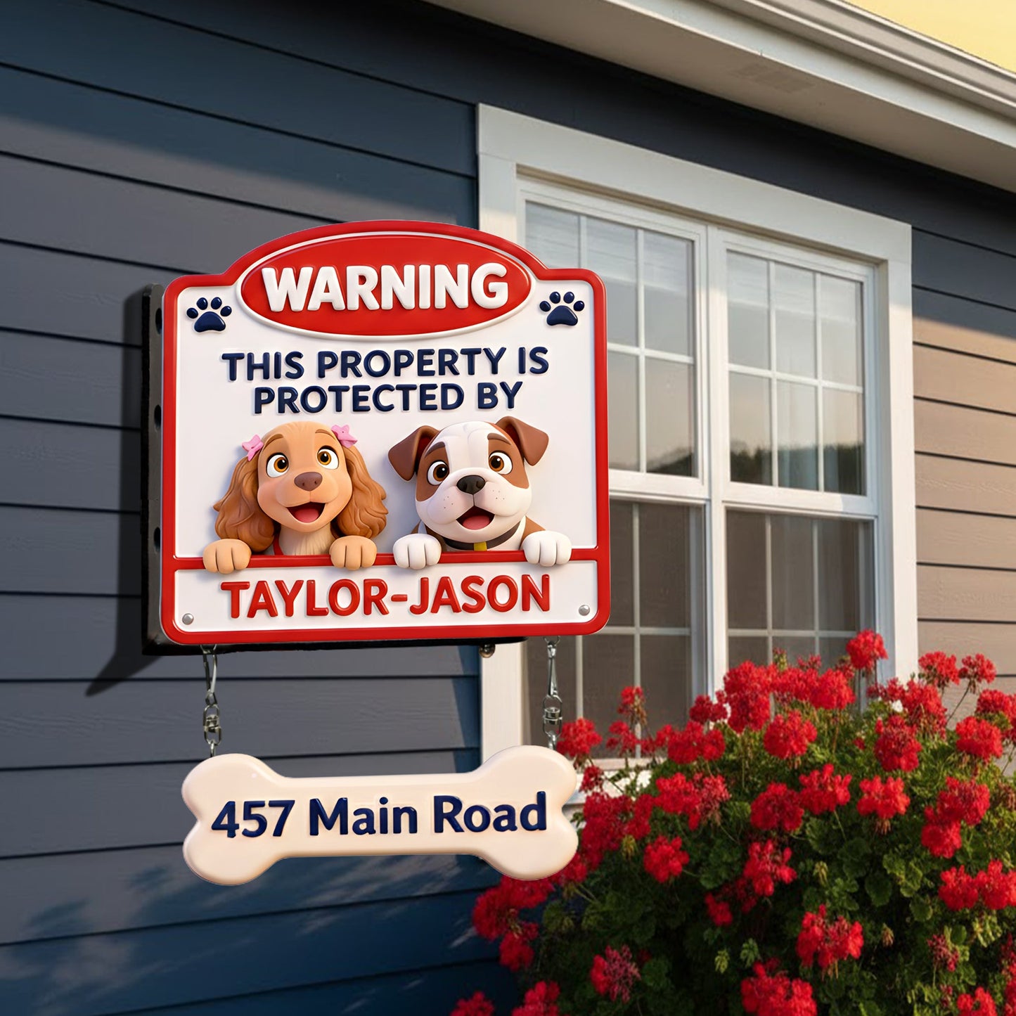 This Property Is Protected By - Personalized Dog Wooden Wall Mount Sign