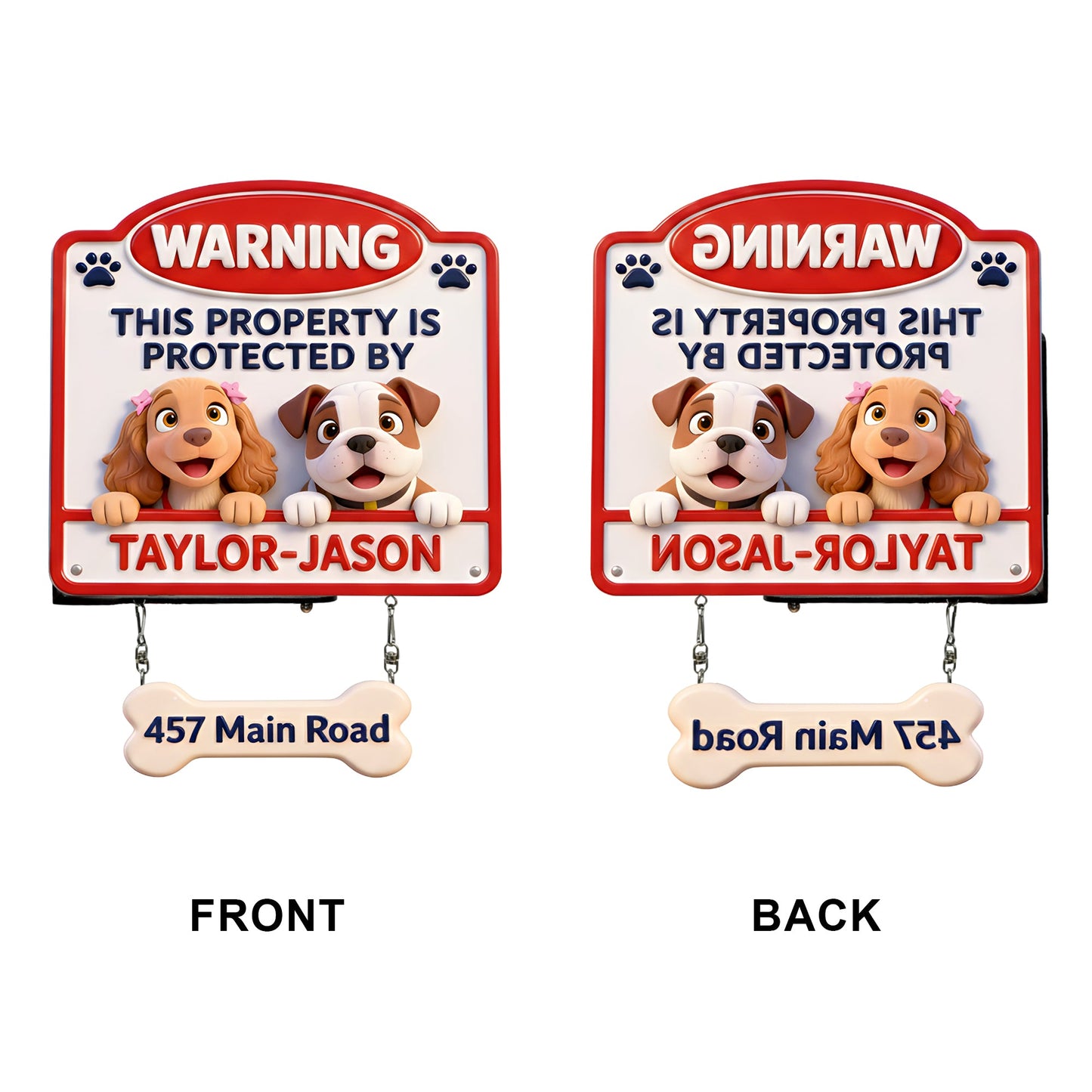 This Property Is Protected By - Personalized Dog Wooden Wall Mount Sign