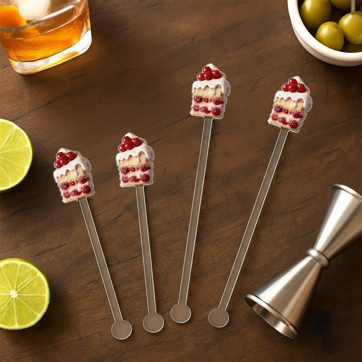 Cadeau pour pâtissier, amateur de gâteaux - Coffret de pâtisserie personnalisé comprenant une tasse et des agitateurs en acrylique