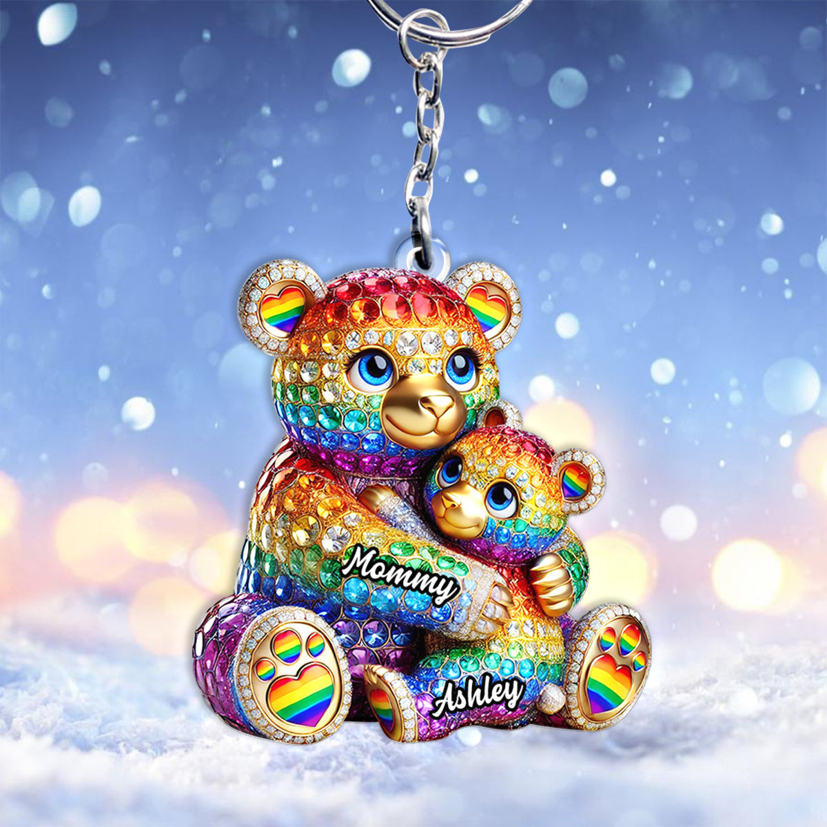 Mama Bear - Personalized LGBT Support Keychain