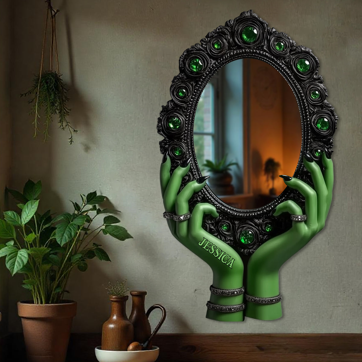 Mains de sorcière mystérieuses - Miroir mural personnalisé de sorcière