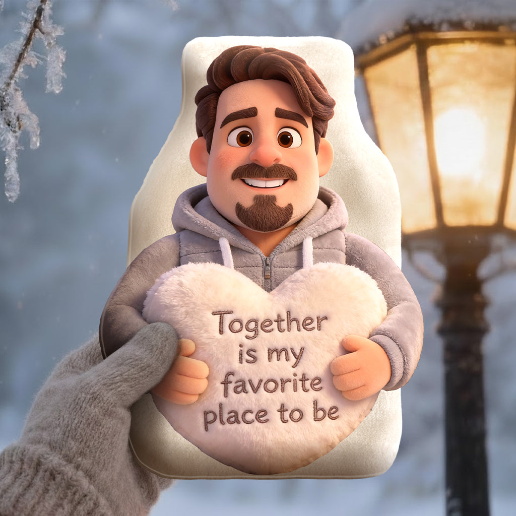 Bouillotte personnalisée pour couple avec photo et couvercle