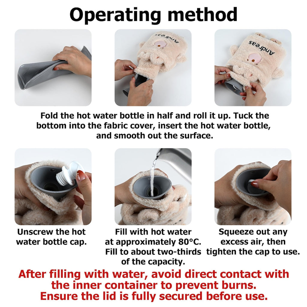 Bouillotte personnalisée pour couple avec photo et couvercle