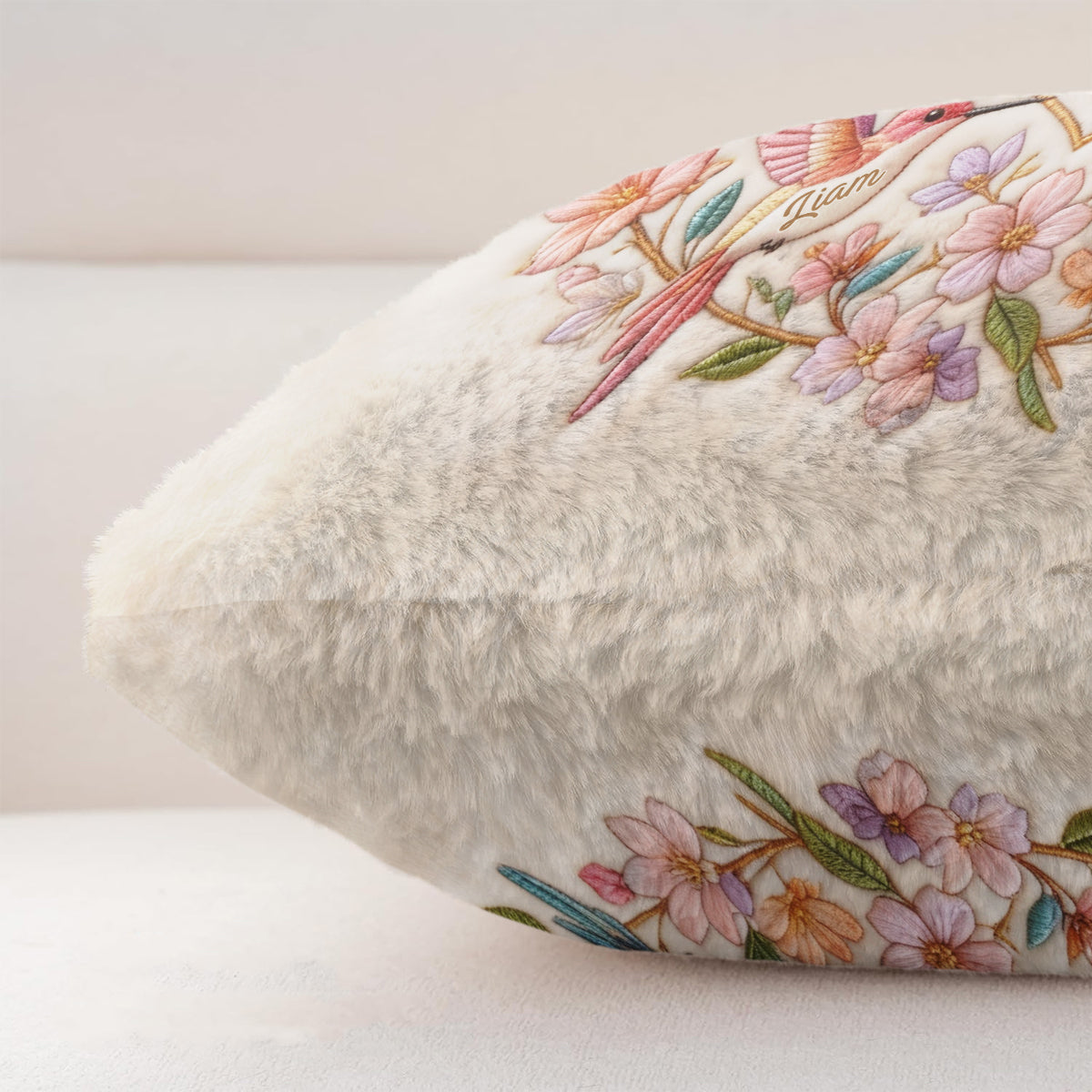 Coussin Carré en Fourrure Synthétique Personnalisé pour Mamie