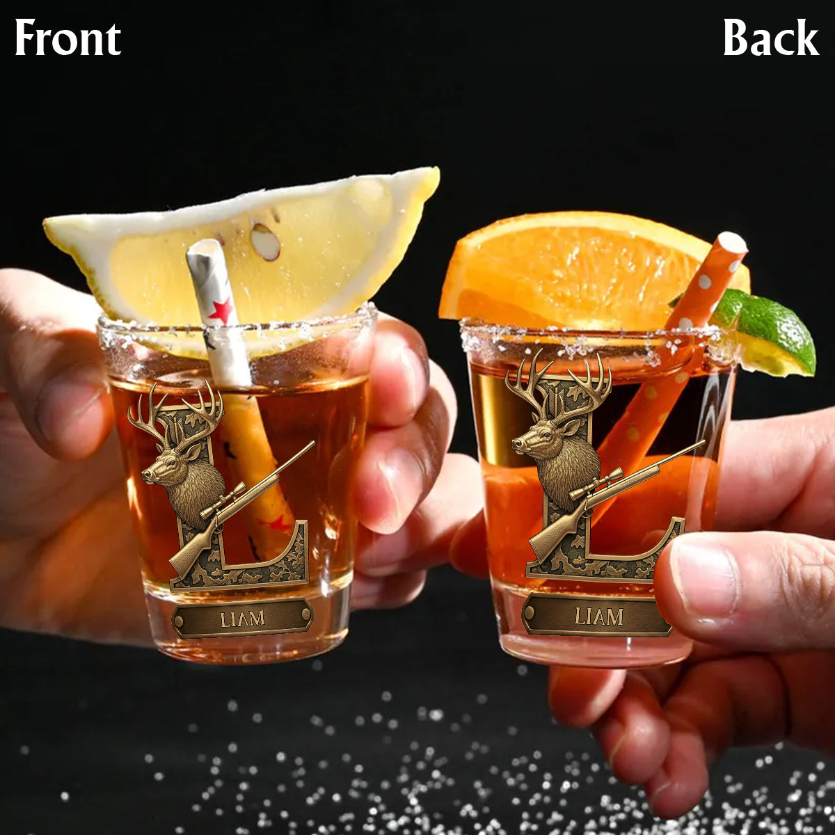 Ensemble de verres à shot personnalisés pour la chasse - Passionné de chasse