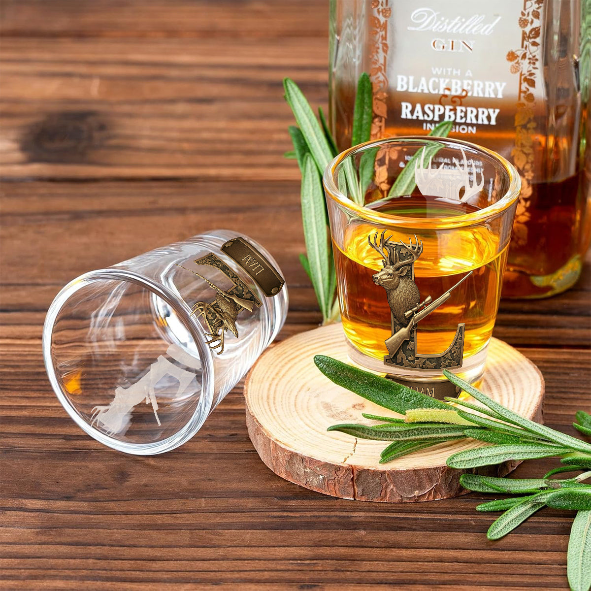 Ensemble de verres à shot personnalisés pour la chasse - Passionné de chasse