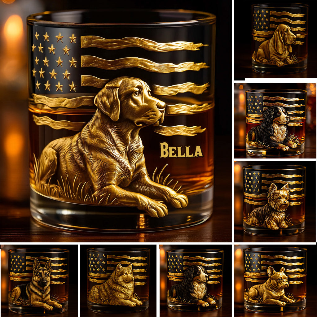 Verre à whisky personnalisé pour chien, cadeau idéal pour les amoureux des chiens, toutes races confondues.