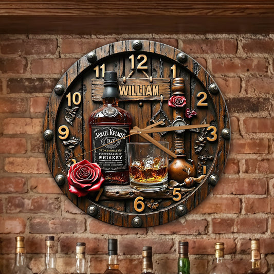 L'heure du whisky ? - Horloge murale personnalisée sur le thème du whisky
