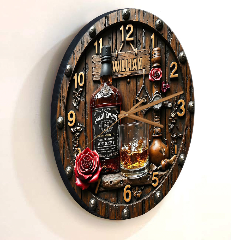 L'heure du whisky ? - Horloge murale personnalisée sur le thème du whisky