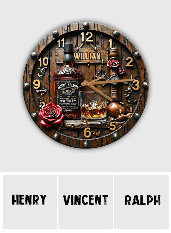 L'heure du whisky ? - Horloge murale personnalisée sur le thème du whisky