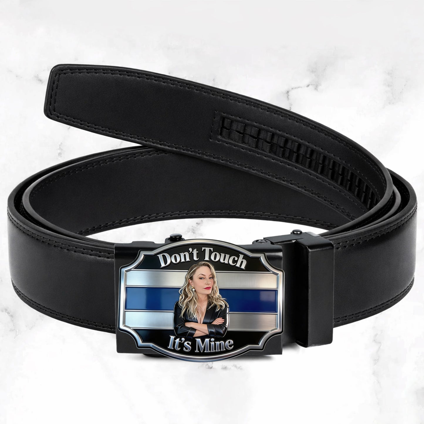 C'est à moi - Ceinture en cuir personnalisée pour couple avec boucle en forme