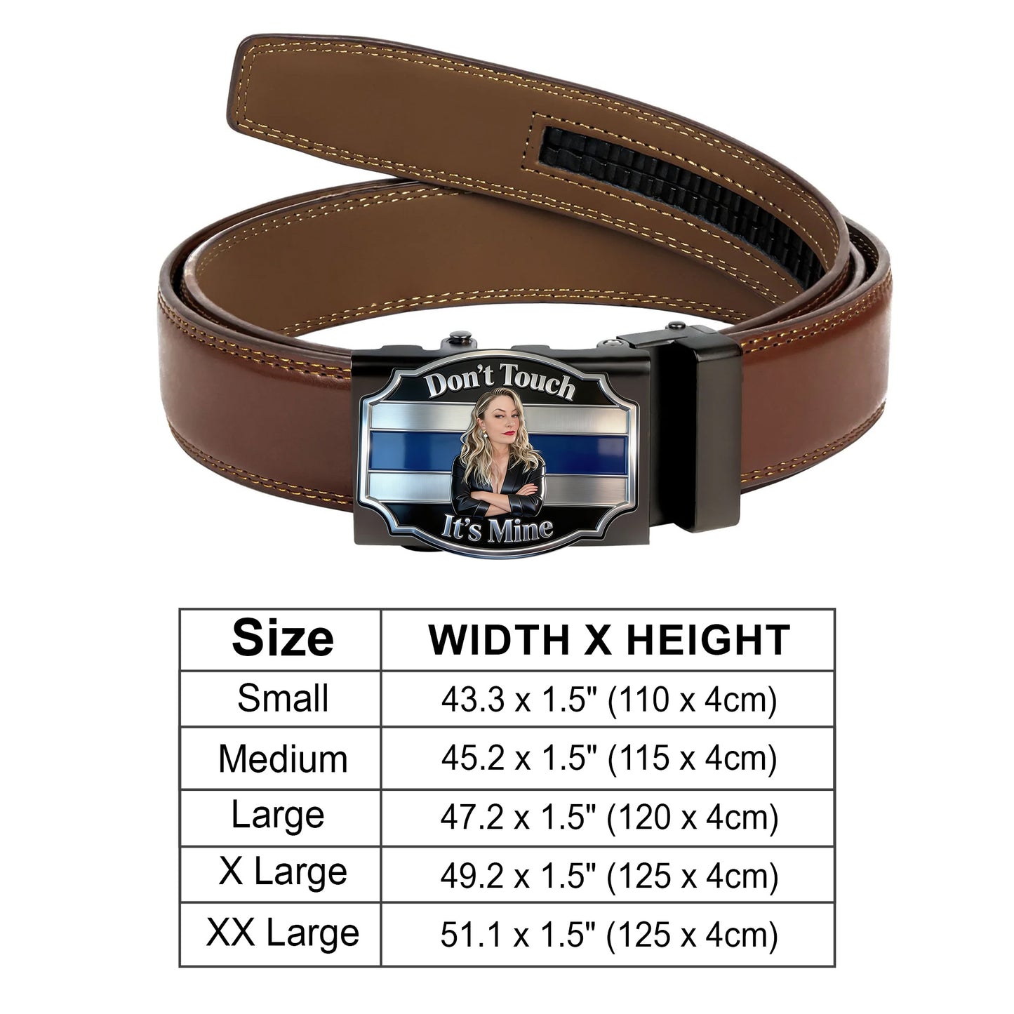 C'est à moi - Ceinture en cuir personnalisée pour couple avec boucle en forme